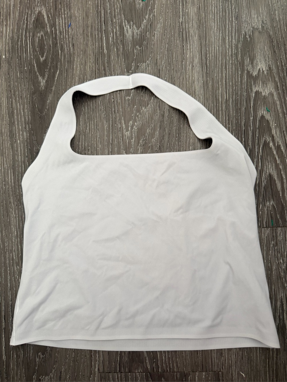 aerie White Ribbed Halter Tank